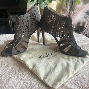 Klub Nico Stiletto Boot Sandal, Gray, Size 9